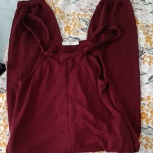 Burgundy Sleeveless Jumpsuit